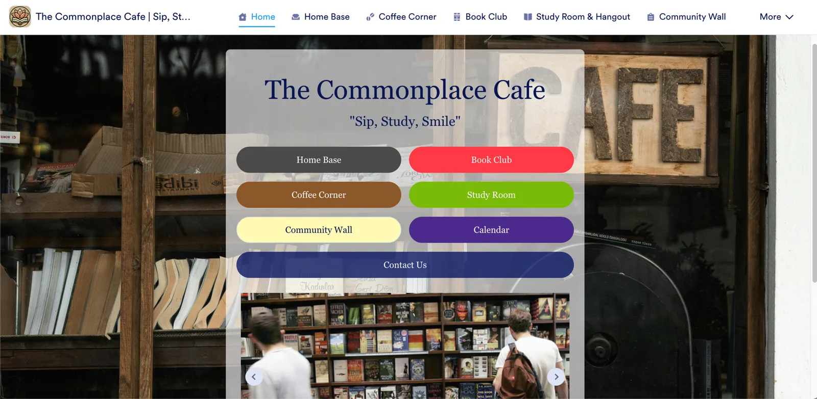 The Commonplace Café virtual space